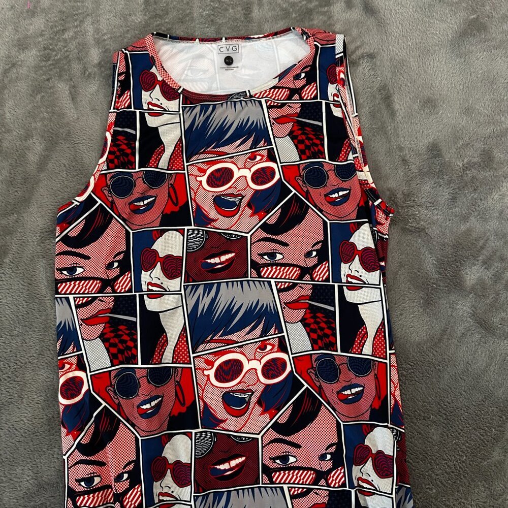 CVG Constantly Varied Gear Tank Dress Multi-Way Medium/Large Pop Art - Picture 3 of 7